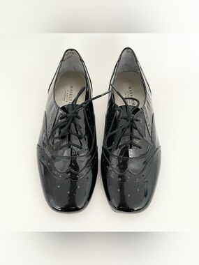Vtg Mark Lemp Classics Walking Cradles Women's Patent Leather Oxfords Shoes 8.5